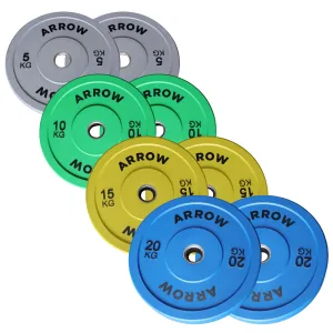 100kg ARROW® Coloured Bumper Weight Plate Package
