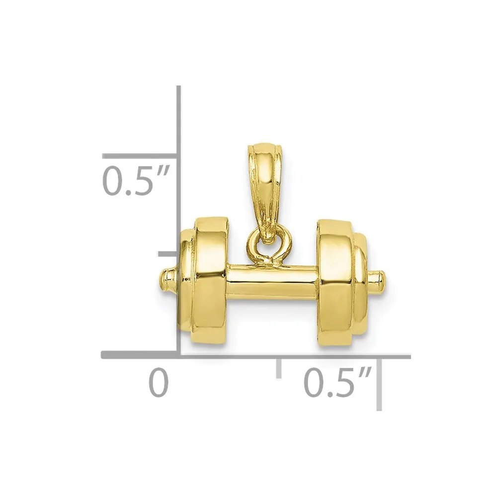 10K 3-D Single Barbell Pendant