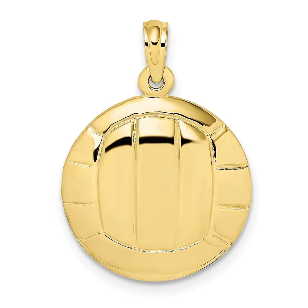 10K Polished VolleyBall Charm