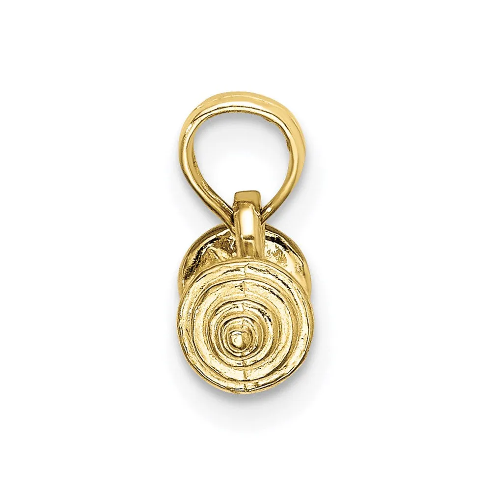 10K Solid Polished 3-D Dumbbell Charm