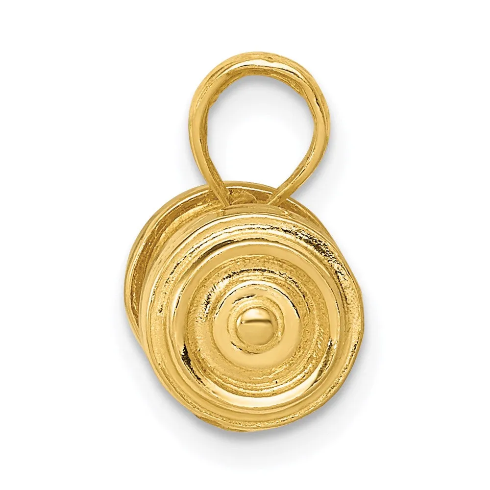 14k 3-D Single Barbell Pendant