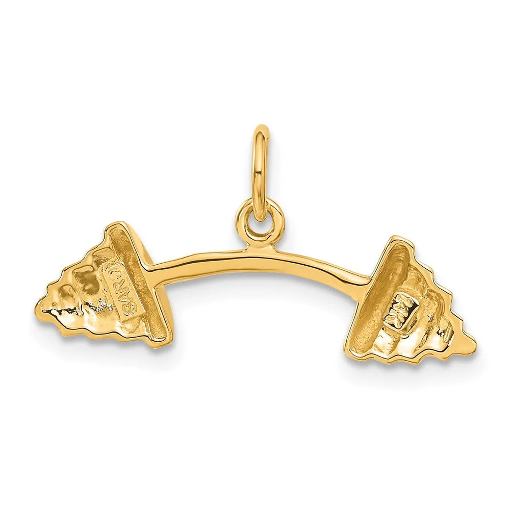 14k Barbell Charm