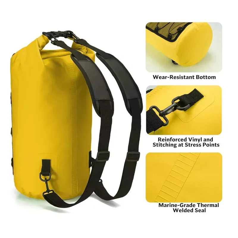20L to 30L Waterproof Bag Lightweight Large Dry Bag PVC Backpack Floating Swimming Beach Outdoor