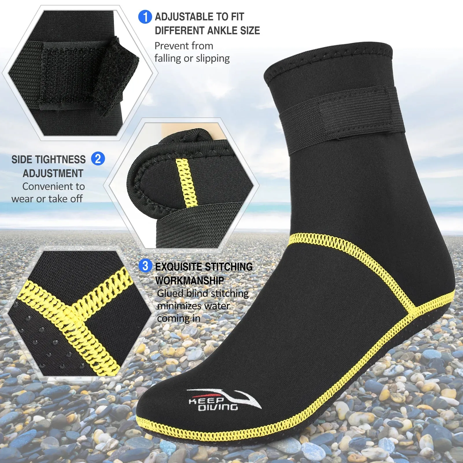 3mm Neoprene Diving Socks Shoes Water Boots Non-slip Beach Boots