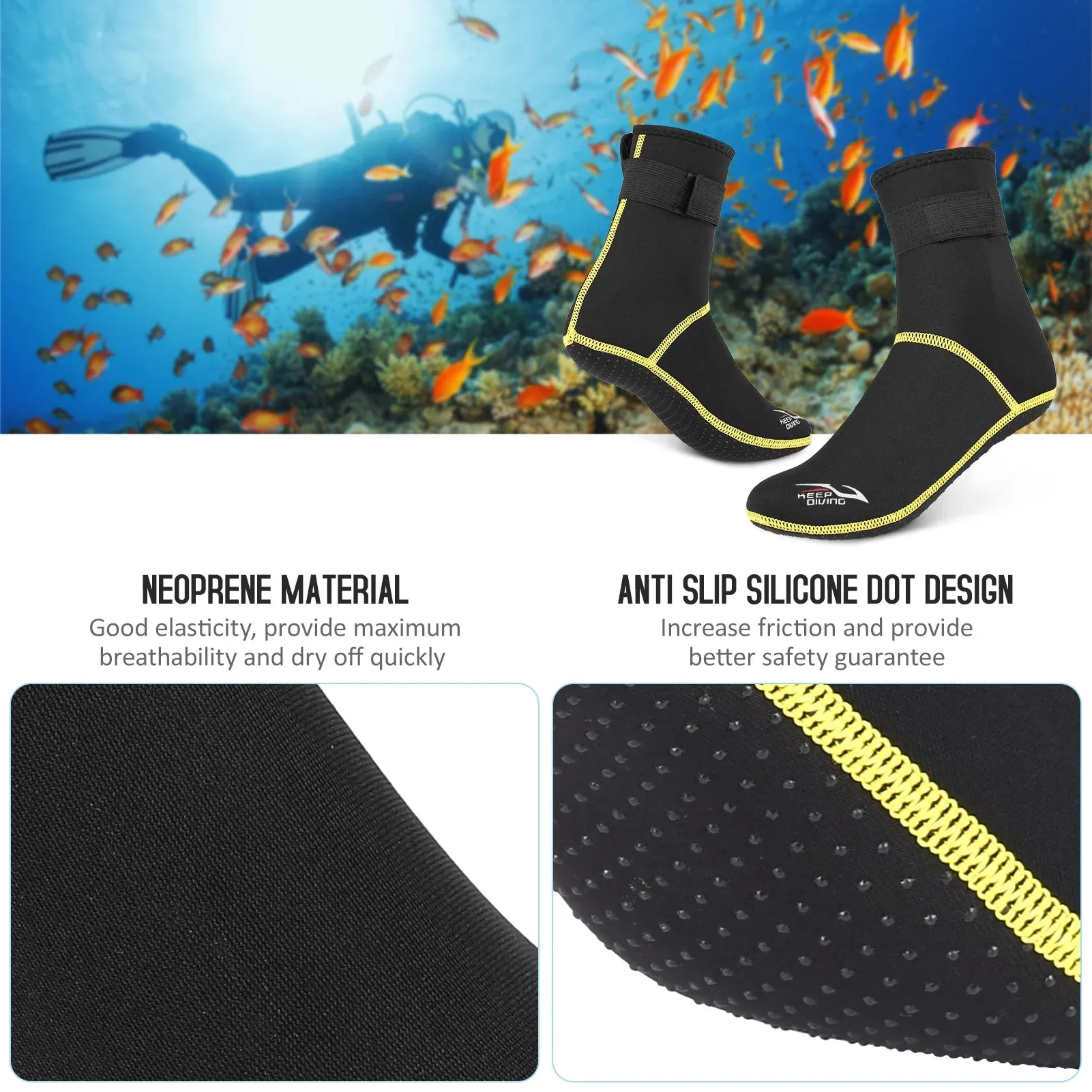 3mm Neoprene Diving Socks Shoes Water Boots Non-slip Beach Boots