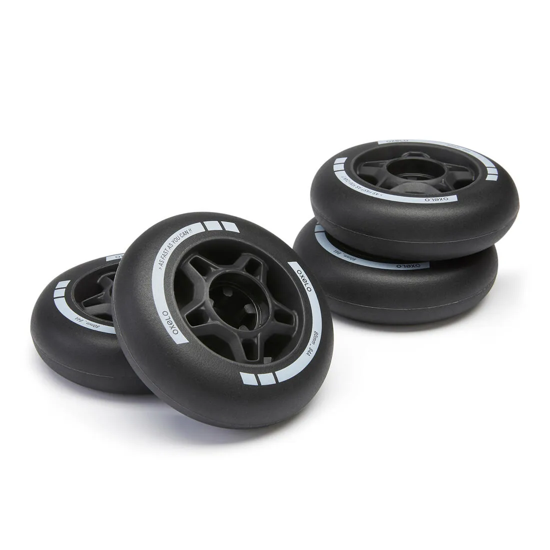 80 mm 84A Inline Fitness Skate Wheels Fit 4-Pack - Black