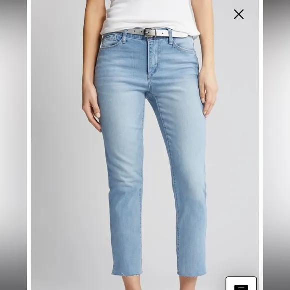 'Ab'Solution High Waist Raw Hem Skinny Crop Jeans