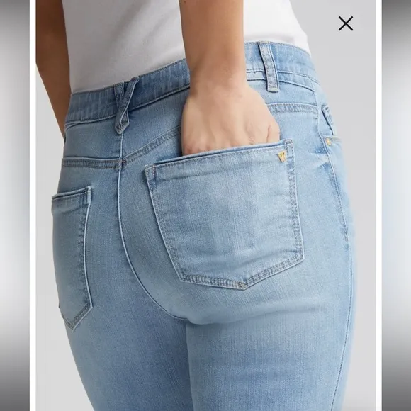 'Ab'Solution High Waist Raw Hem Skinny Crop Jeans