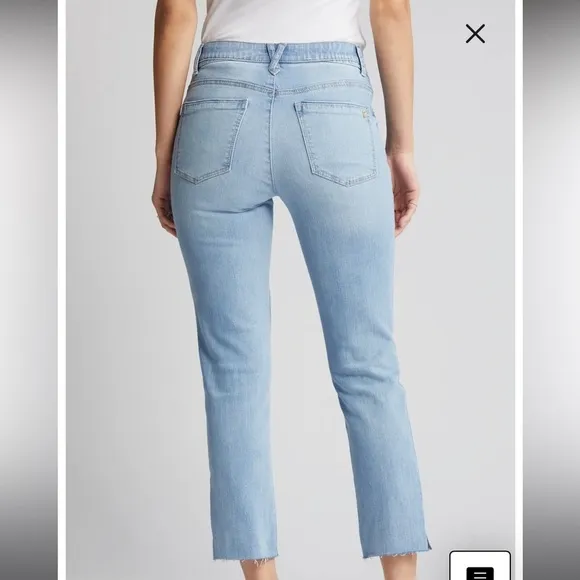 'Ab'Solution High Waist Raw Hem Skinny Crop Jeans