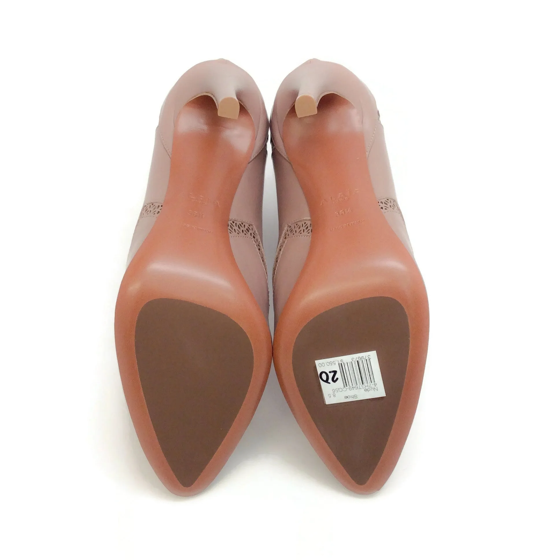 ALAÏA Nude Cut Out Ankle Boots