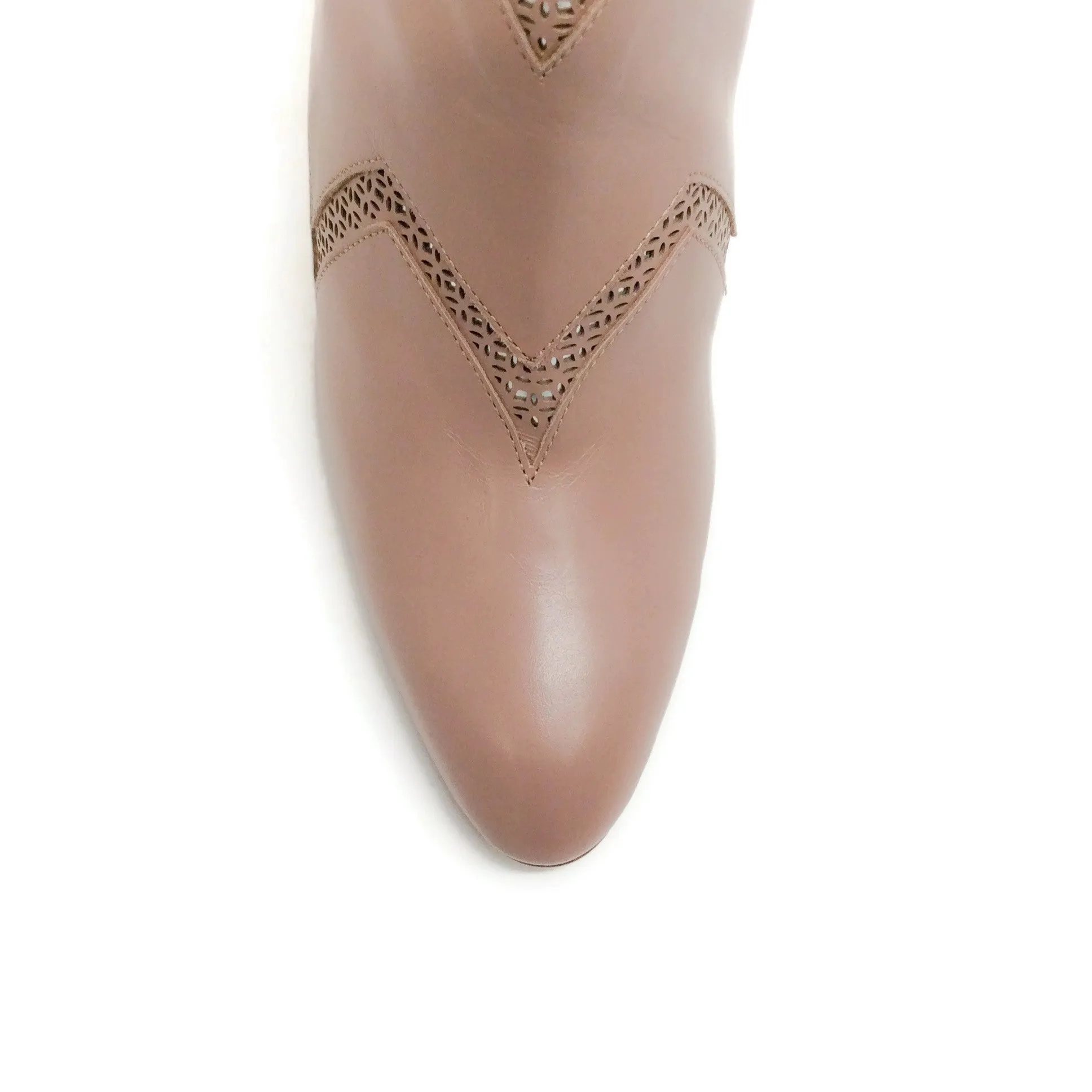 ALAÏA Nude Cut Out Ankle Boots