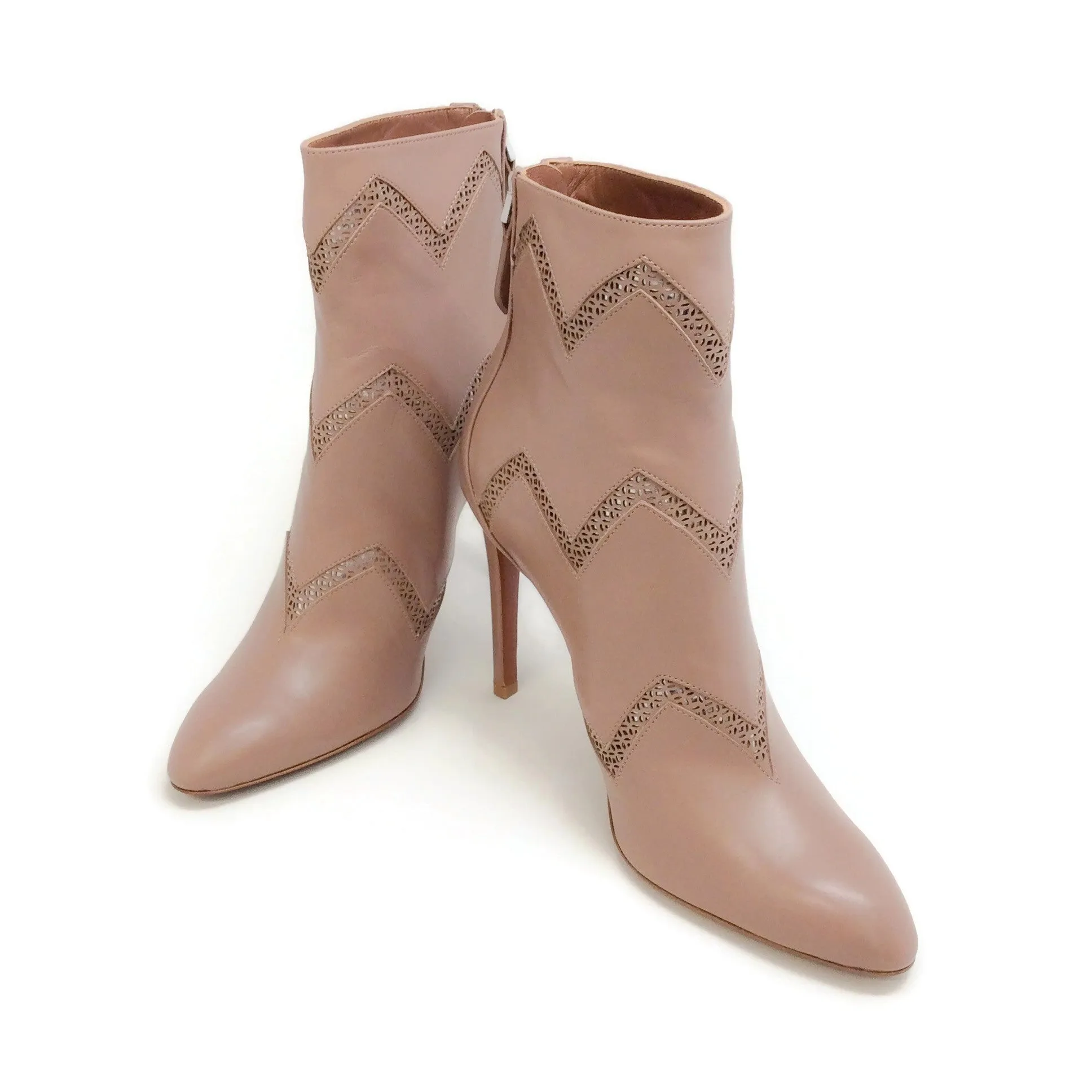ALAÏA Nude Cut Out Ankle Boots