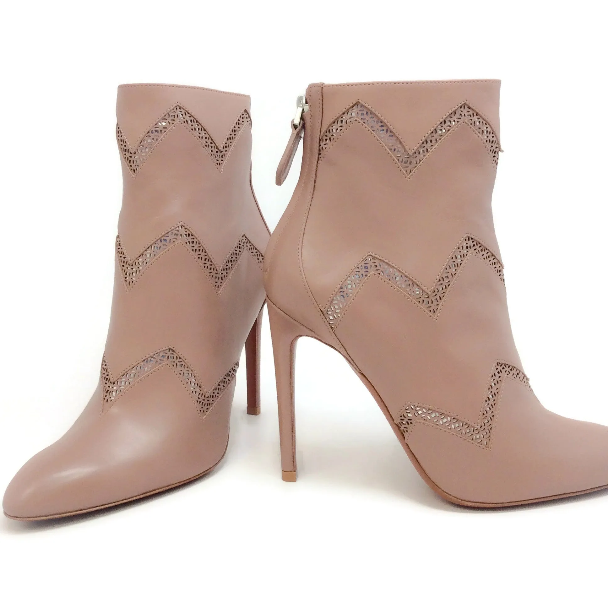 ALAÏA Nude Cut Out Ankle Boots