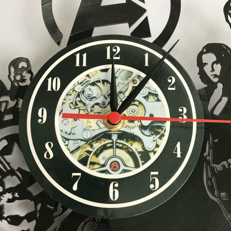 Alice in Wonderland Wall Clock Modern Design Vinyl Record Wall Watch Classic Retro Style Hanging Clocks Home Decor