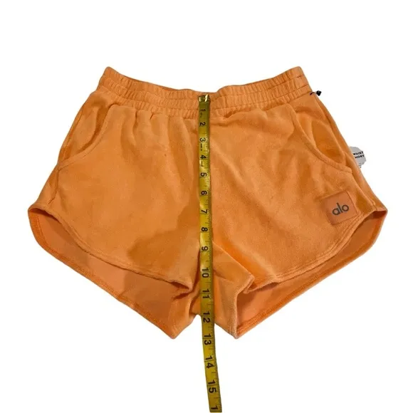 ALO YOGA  TERRY HIGH-WAIST BEACHSIDE SHORT XS RETRO CANTELOPE HIGH RISE