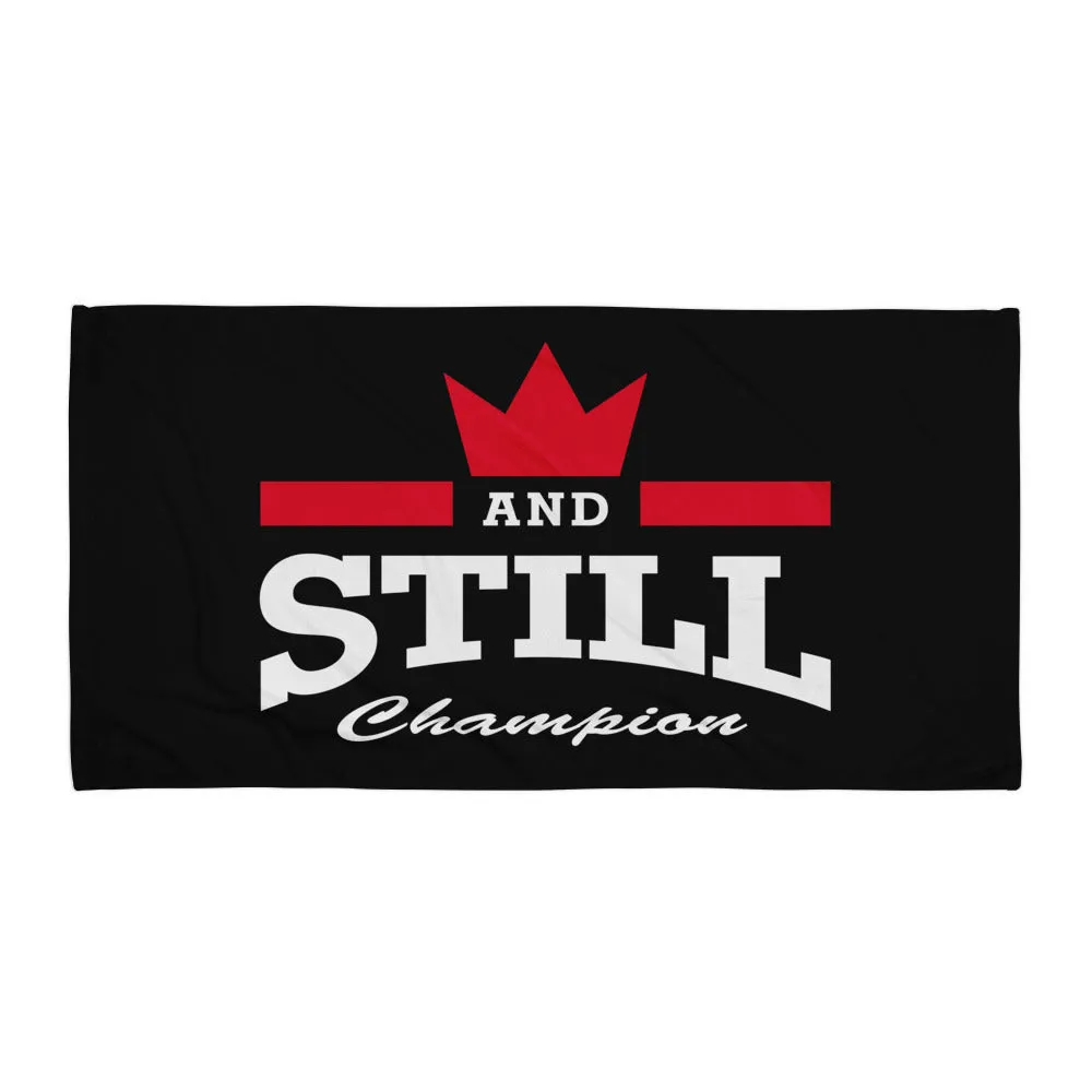 And Still Champion™ black beach towel - 30"x60"