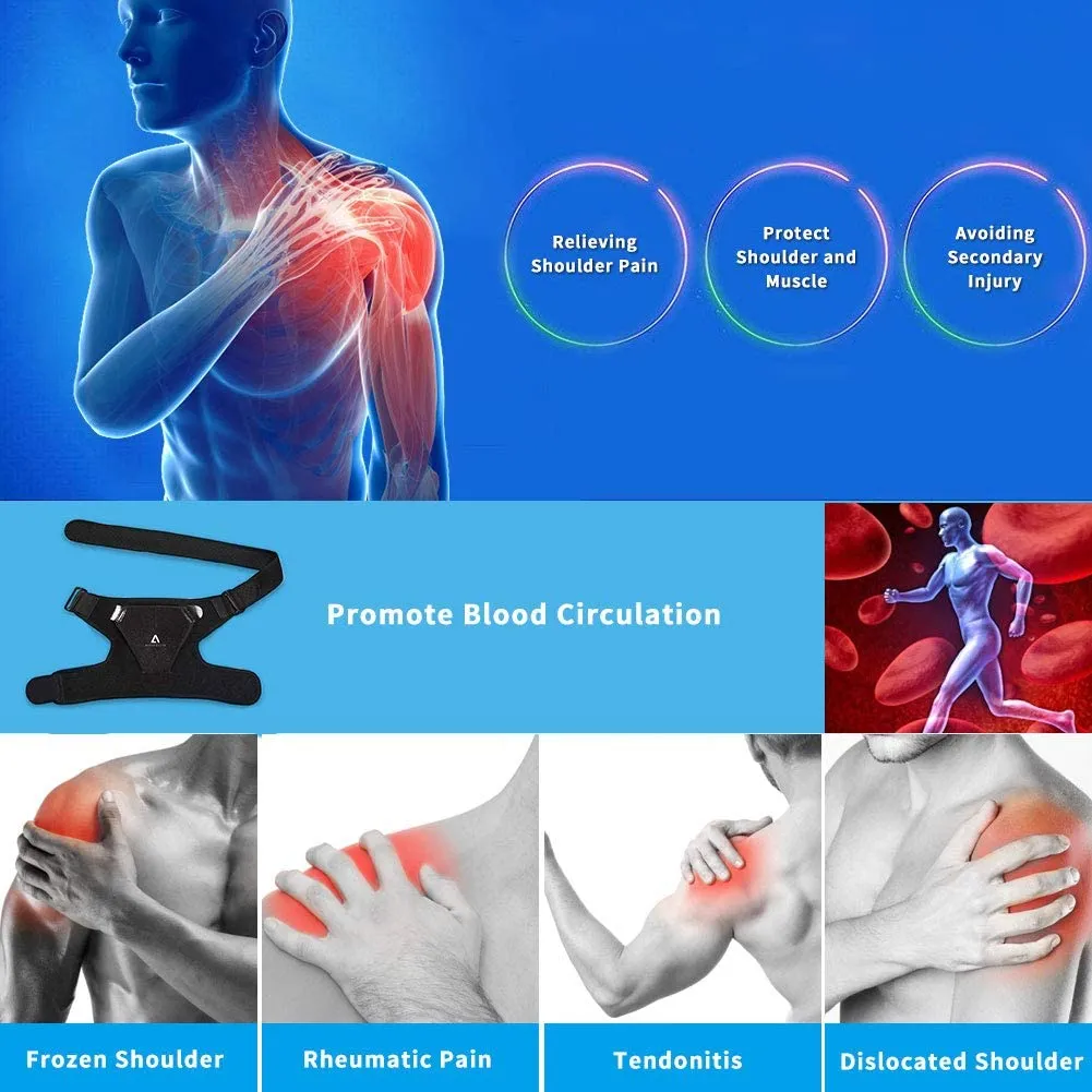Anoopsyche Shoulder Brace Support for Dislocated AC Joint, Frozen Shoulder, Pain Relief, Rotator Cuff Support for Women and Men, Adjustable Neoprene Shoulder Support for Right and Left