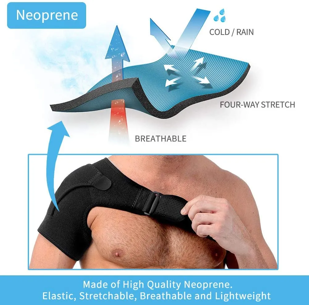 Anoopsyche Shoulder Brace Support for Dislocated AC Joint, Frozen Shoulder, Pain Relief, Rotator Cuff Support for Women and Men, Adjustable Neoprene Shoulder Support for Right and Left