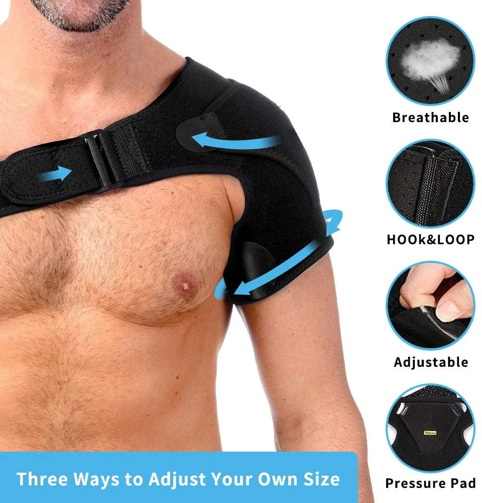 Anoopsyche Shoulder Brace Support for Dislocated AC Joint, Frozen Shoulder, Pain Relief, Rotator Cuff Support for Women and Men, Adjustable Neoprene Shoulder Support for Right and Left