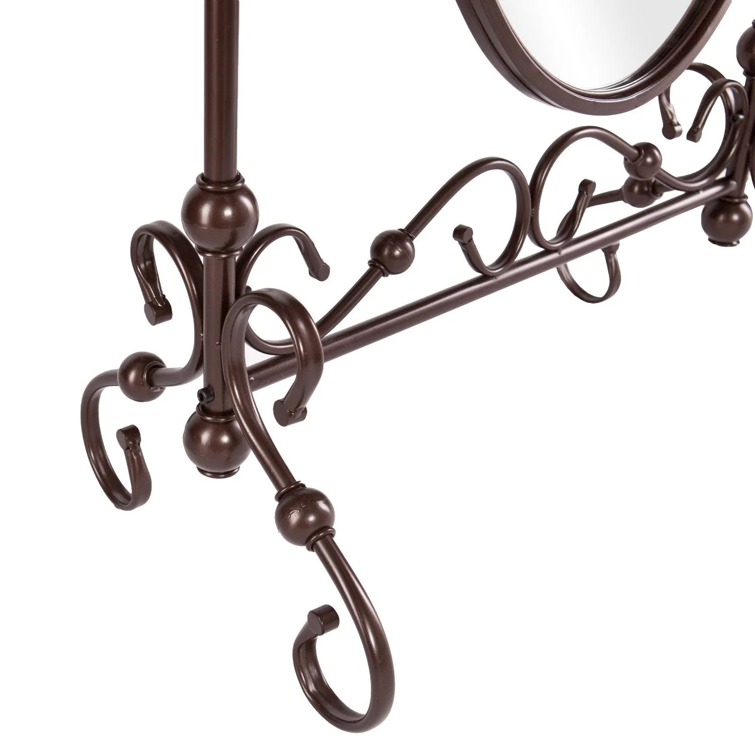 Antique Bronze Finish Metal Cheval Floor Mirror