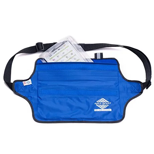 Aqua-Quest 'The Aqua-Roo' Waterproof Money Belt / Waist Bag / Fanny Pack - Blue Model