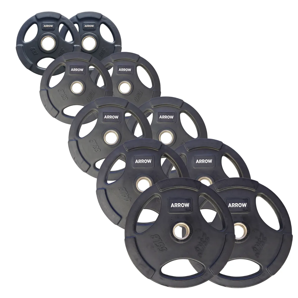 ARROW® 150kg Rubber Coated Weight Plate Package