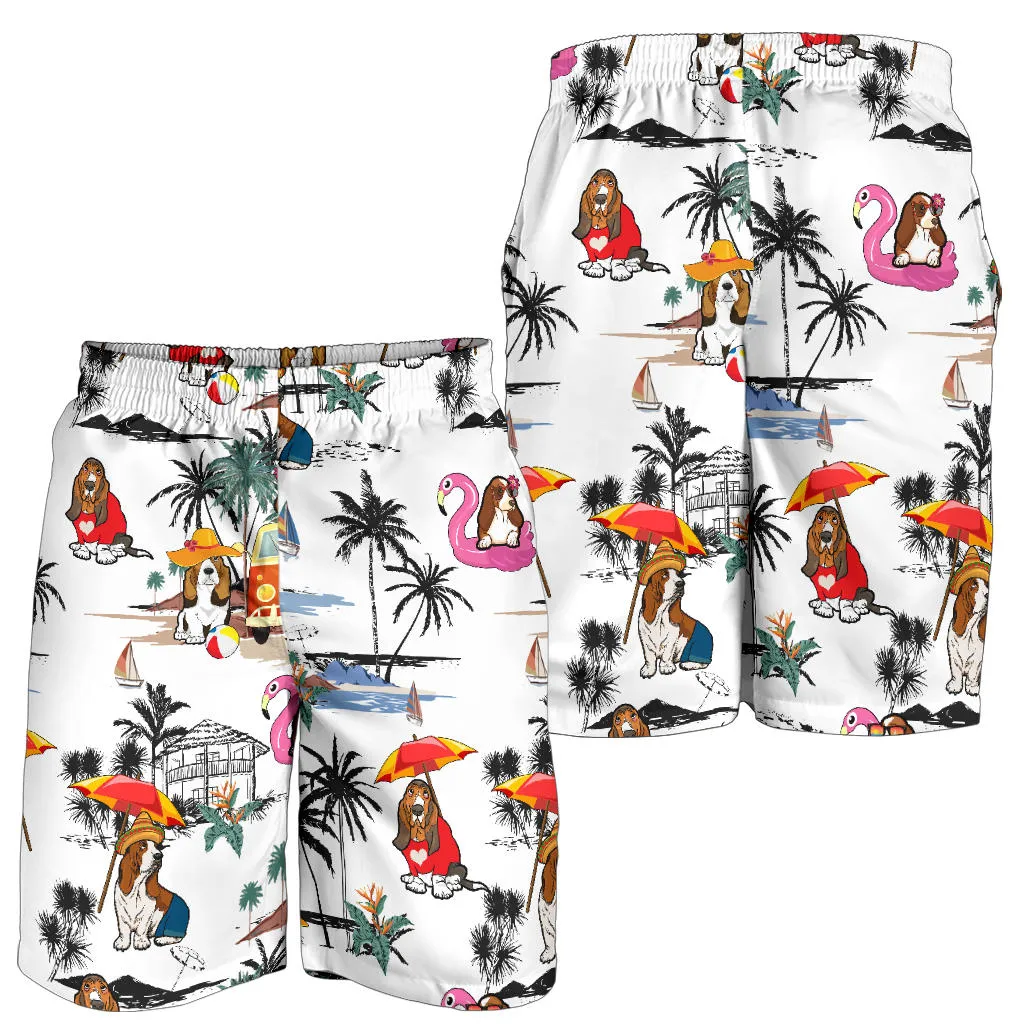 Basset Hound-Summer Beach Mens Shorts