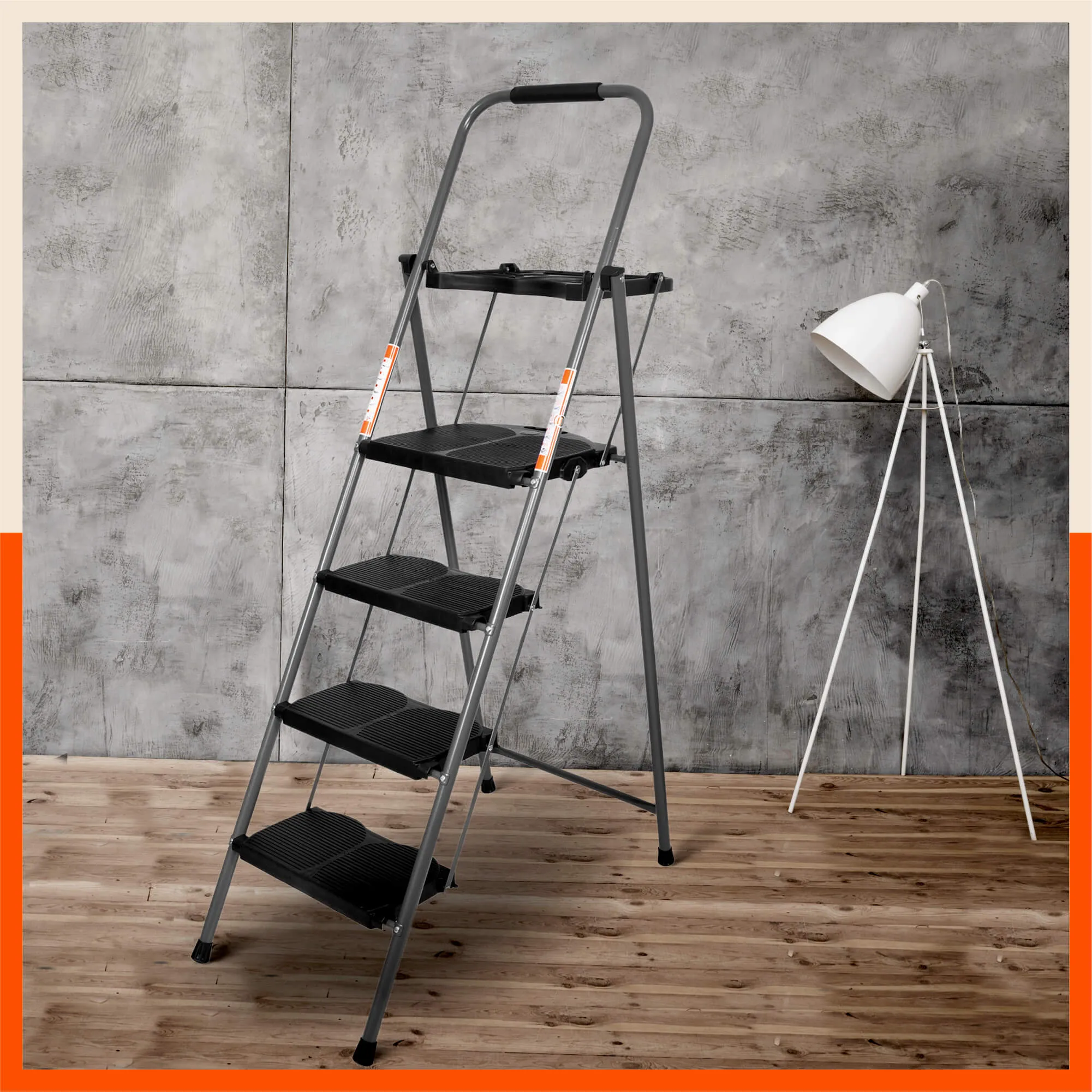 Bathla Boost Plus 4 - Step Foldable Steel Ladder For Home