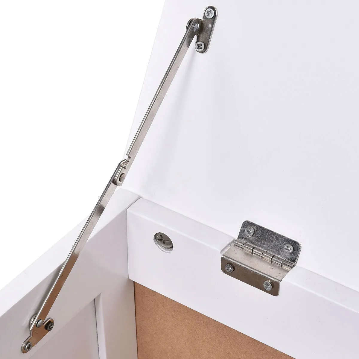 Bathroom Laundry Hamper Clothes Storage Cabinet in White