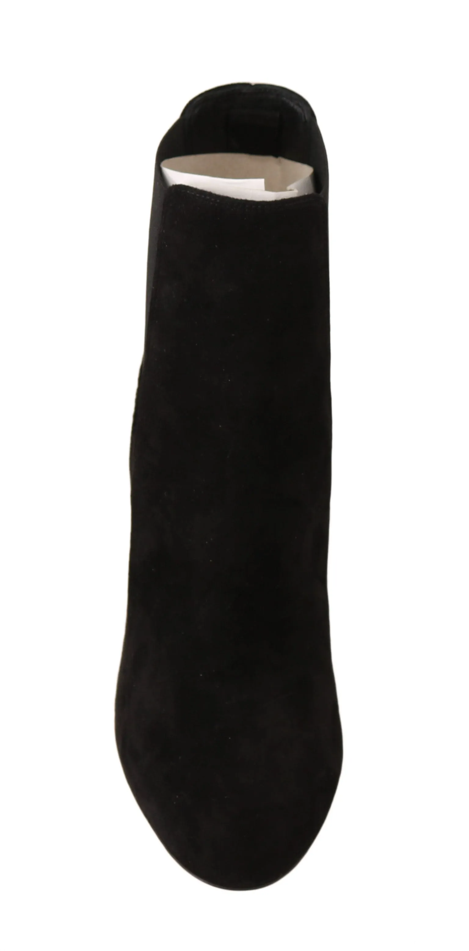 Black Suede Chelsea Heels Boots
