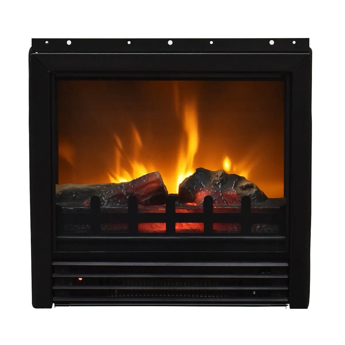 Black Wood 43-inch TV Stand with Electric Fireplace Heater