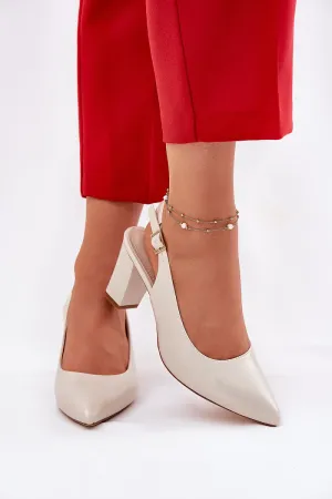 Block heel pumps