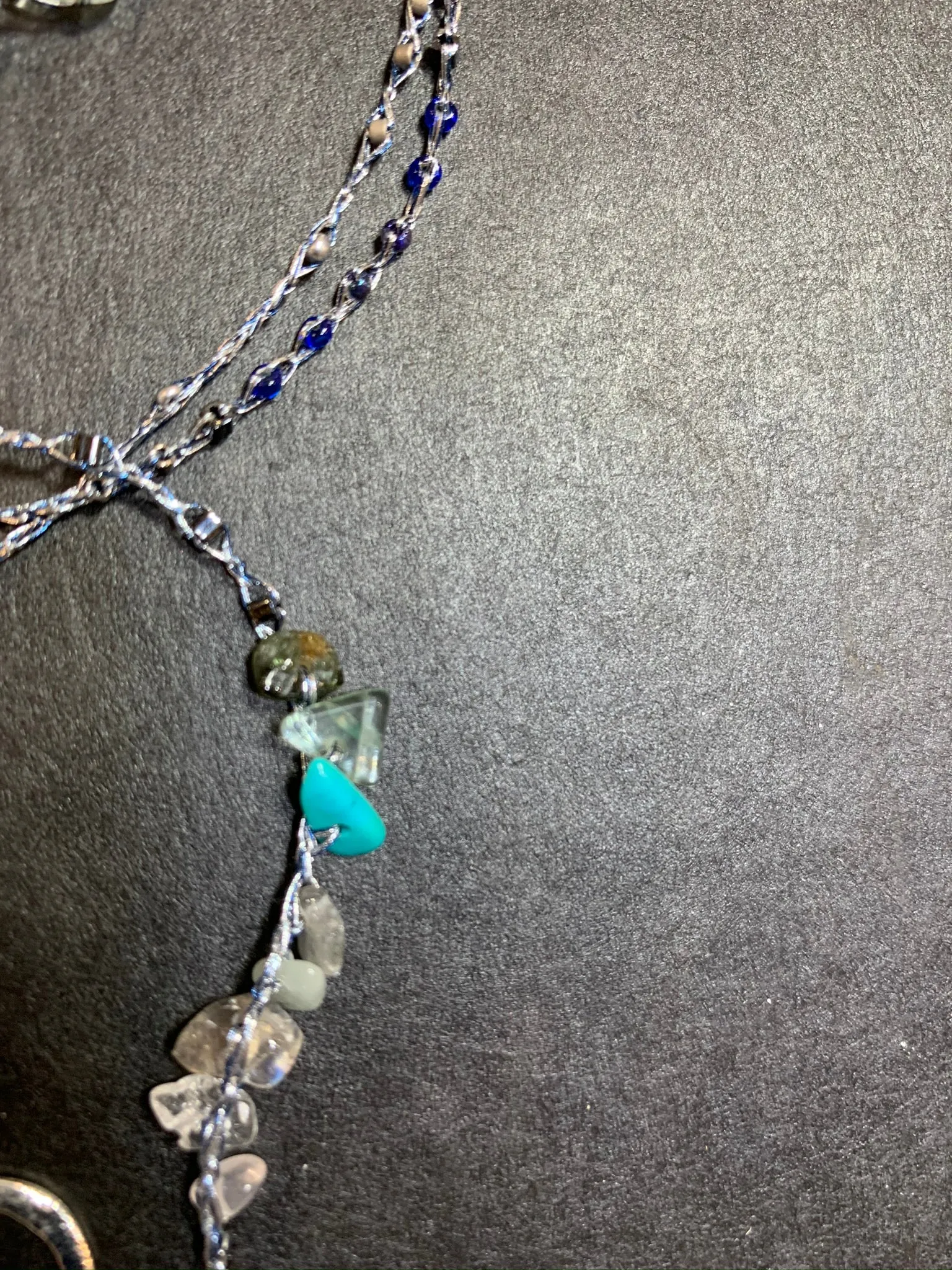 Blue Kyanite Necklace with Quartz