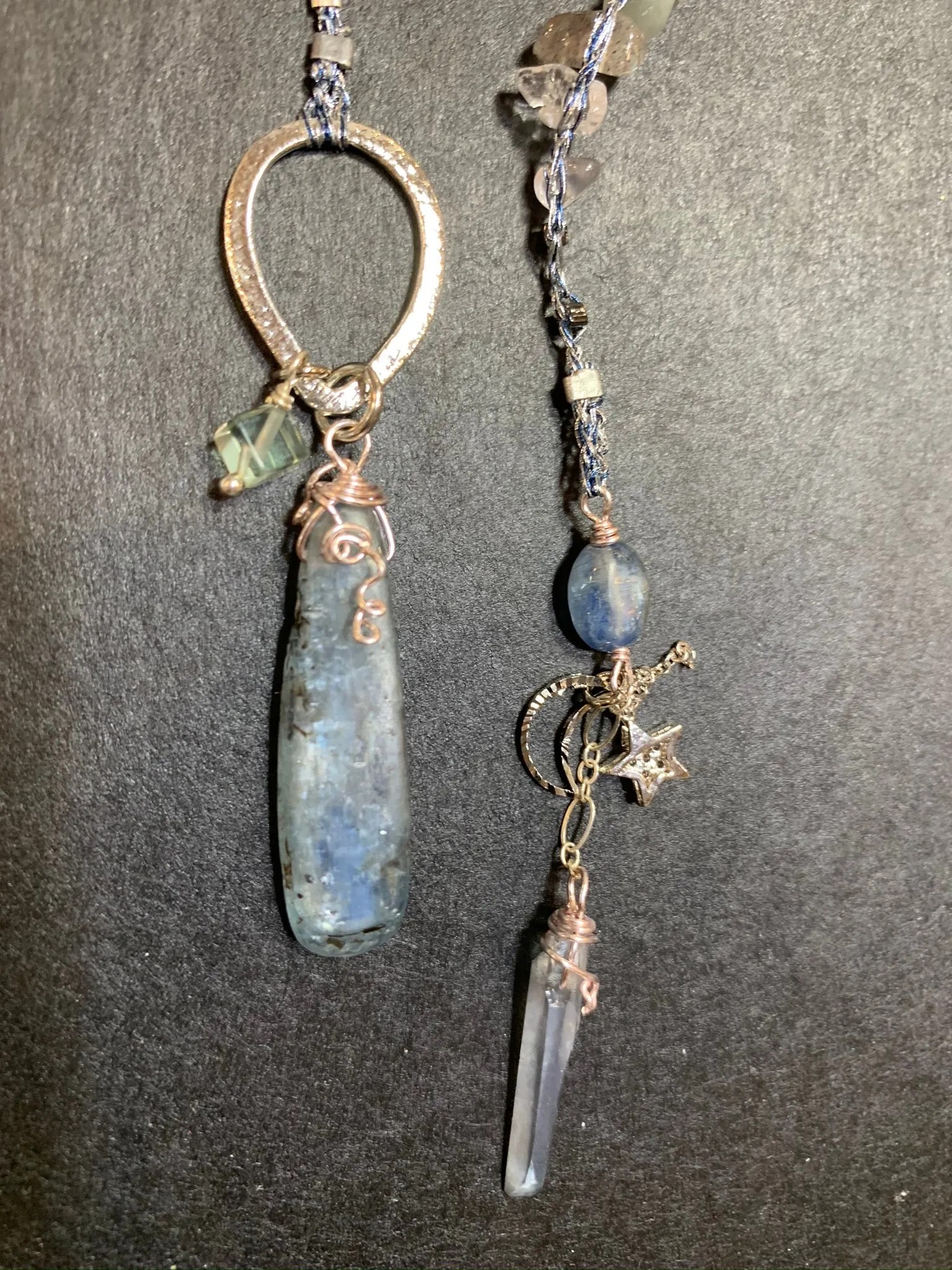 Blue Kyanite Necklace with Quartz