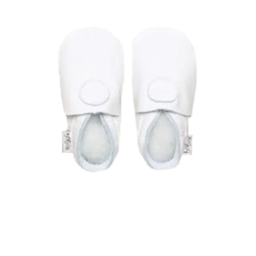 Bobux Plain Dot White Baby Crawling Shoes