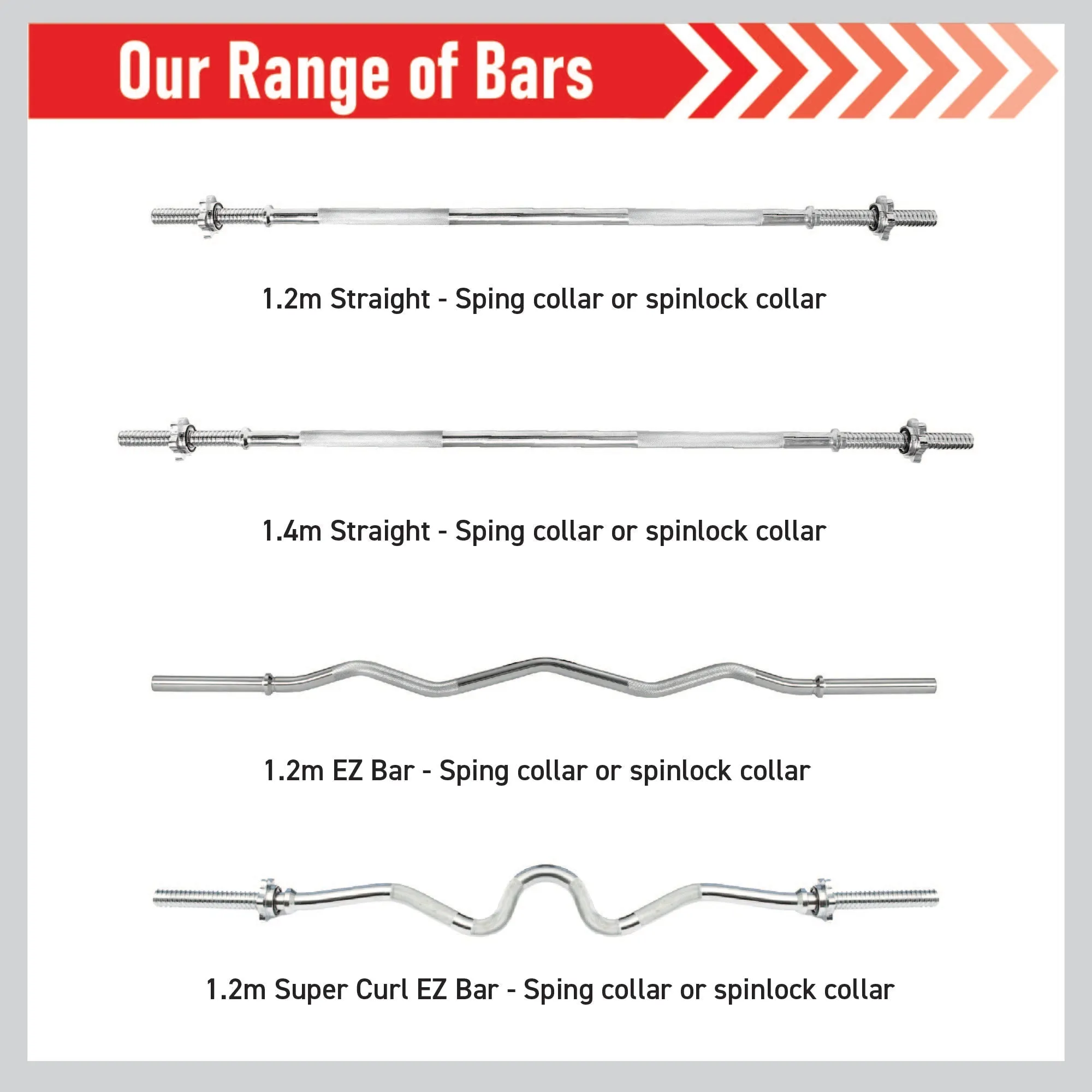 Body Revolution Straight Barbell Bar - 1" Standard 1.2m