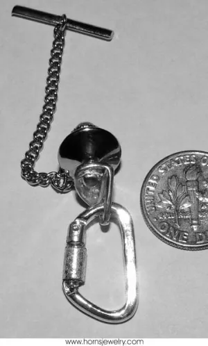 Bolt Hanger & Carabiner Tie Tack - Sterling - Rock Climbing Jewelry
