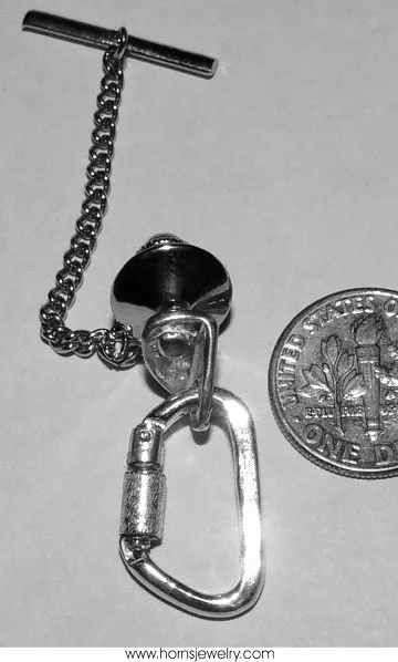 Bolt Hanger & Carabiner Tie Tack - Sterling - Rock Climbing Jewelry