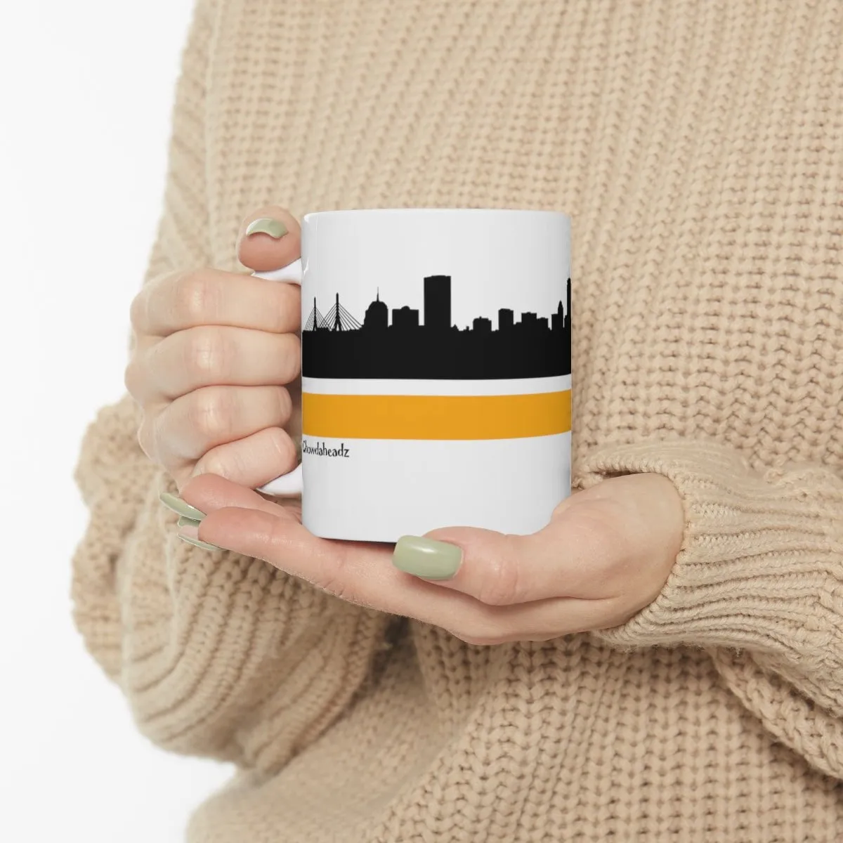 Boston B Black & Gold Sideline 11oz Coffee Mug