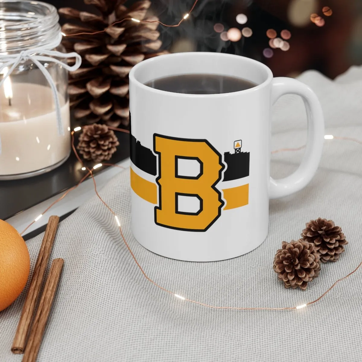 Boston B Black & Gold Sideline 11oz Coffee Mug