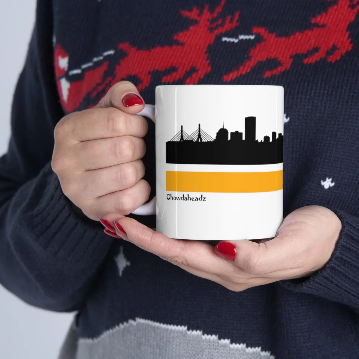 Boston B Black & Gold Sideline 11oz Coffee Mug