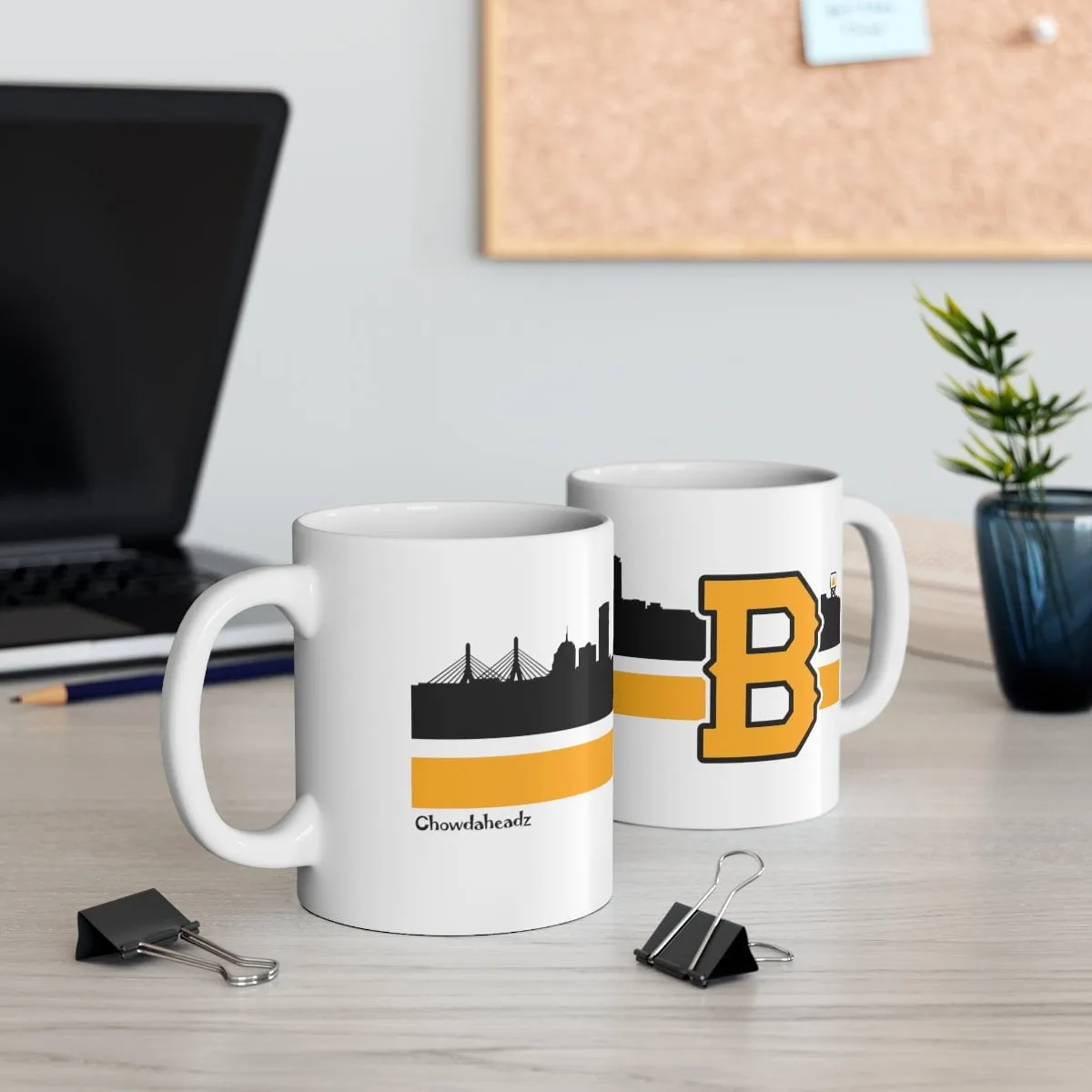 Boston B Black & Gold Sideline 11oz Coffee Mug