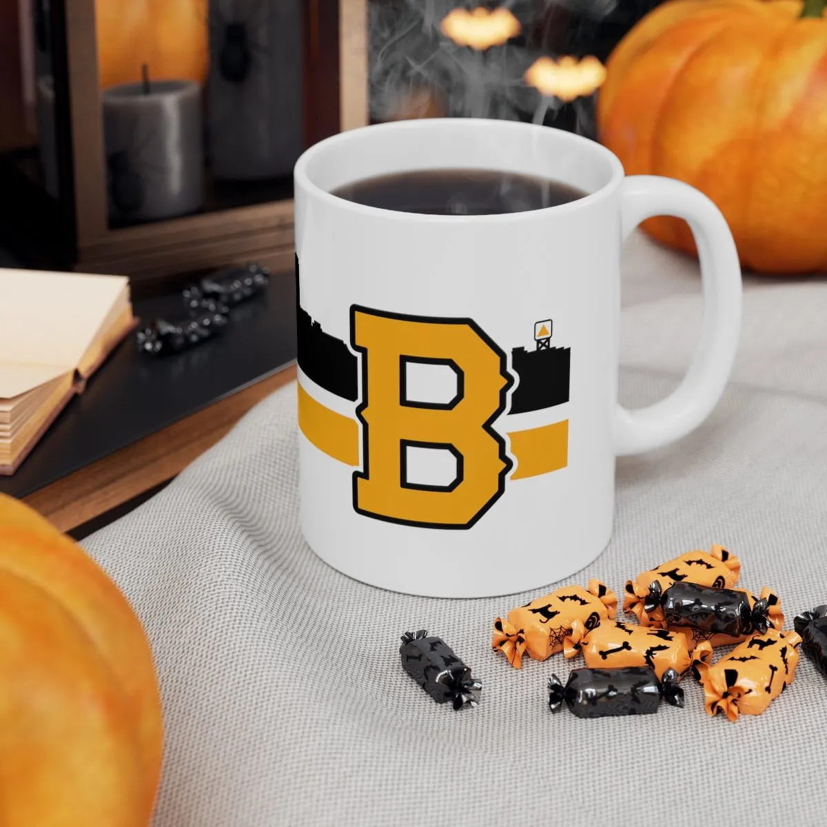 Boston B Black & Gold Sideline 11oz Coffee Mug