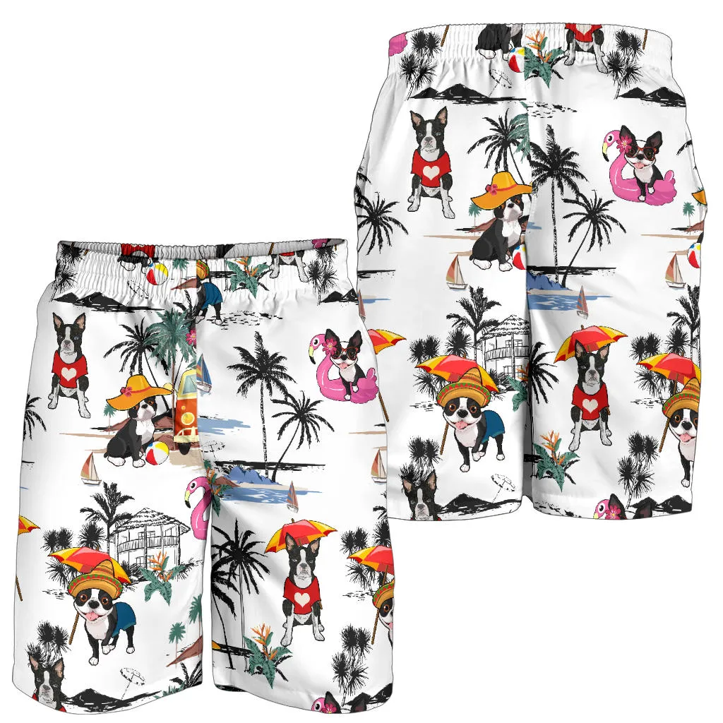 Boston Terrier-Summer Beach Mens Shorts