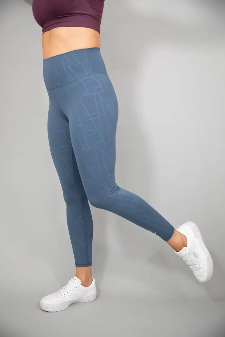 botthms Blue Power Stripe Seamless Leggings