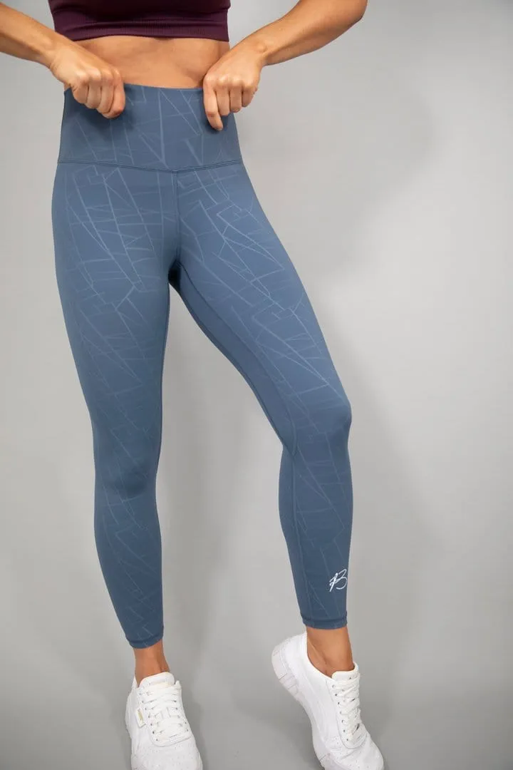 botthms Blue Power Stripe Seamless Leggings