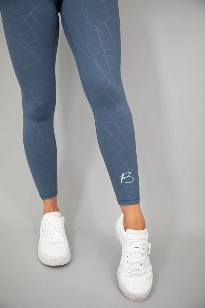 botthms Blue Power Stripe Seamless Leggings