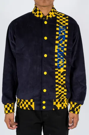 BRAIN DEAD CORDUROY LETTERMAN JACKET NAVY YELLOW