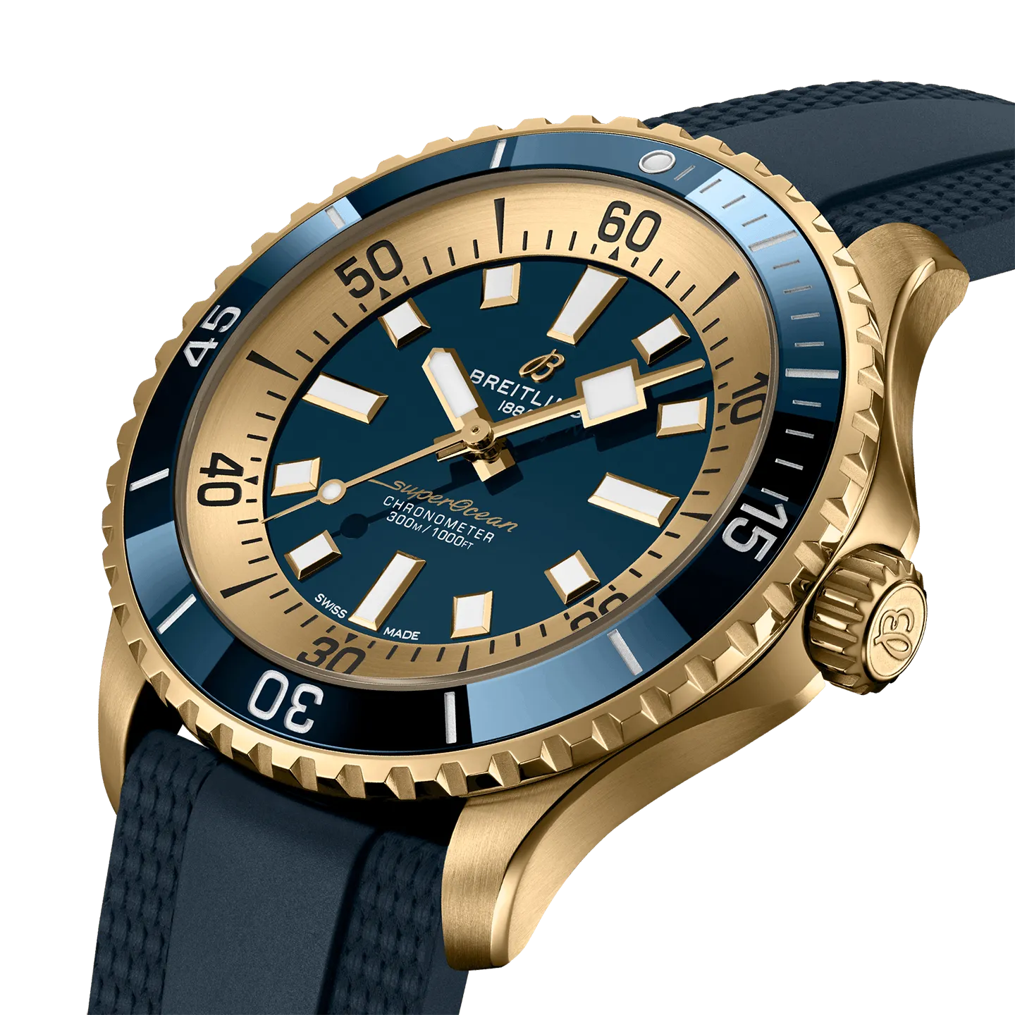 Breitling Superocean Automatic 44 Watch with Blue Rubber Strap