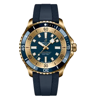 Breitling Superocean Automatic 44 Watch with Blue Rubber Strap